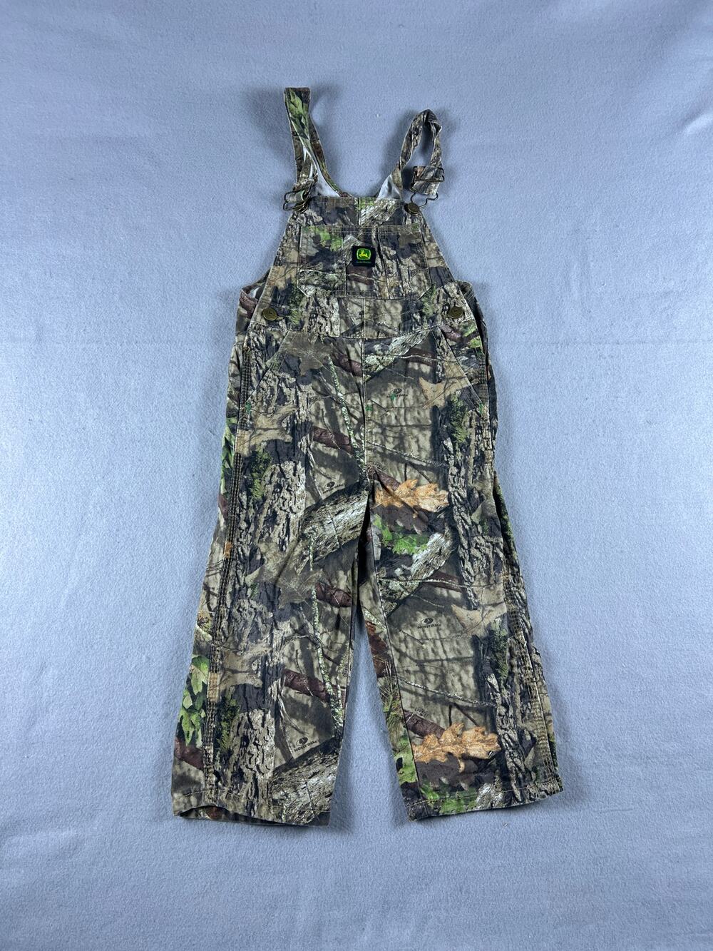 John Deere Bib Overalls Youth Size 10 Boy's Mossy Oak Camo EUC